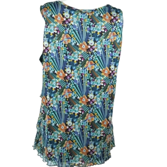 NWT Notations Floral Sleeveless Ruffled Layered Top Women's Size XL - Picture 7 of 16